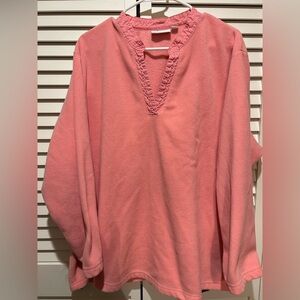 D&Co Elegant Coral V-Neck Tunic